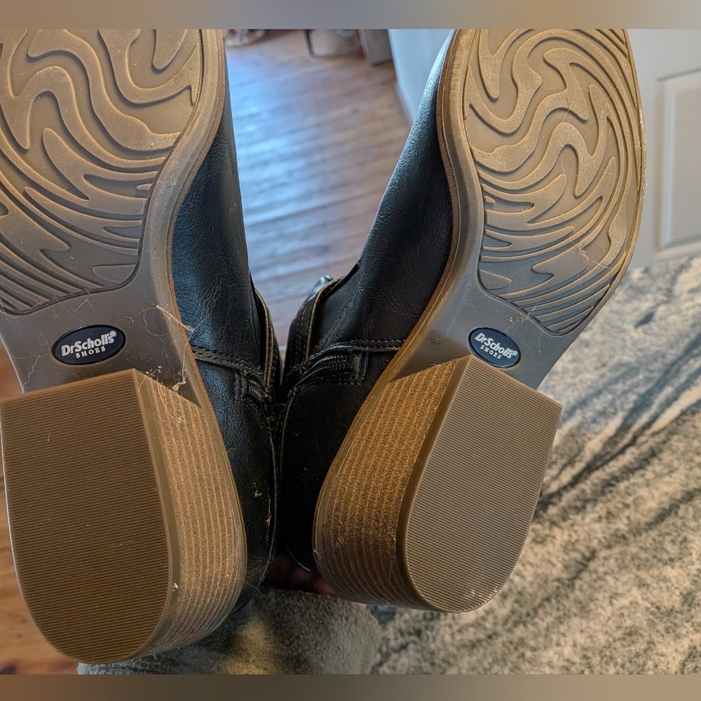 Dr Scholl's Black Boots Knee High Like New Manmade Material Size 9.5 - Picture 6 of 13